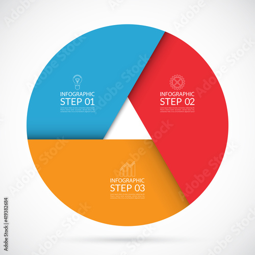 Three steps infographic circle template