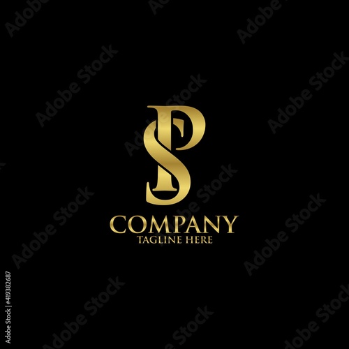 luxury initial SP logo design