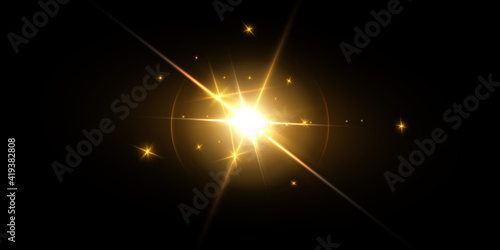 Futuristic light effect, lens flare.