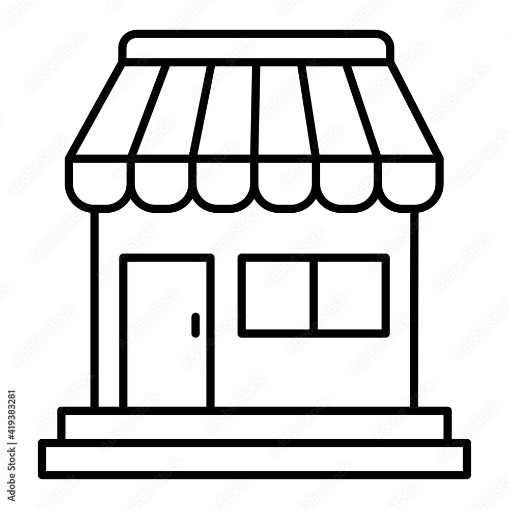 Vector Shop Outline Icon Design Vector Shop Outline Icon Design