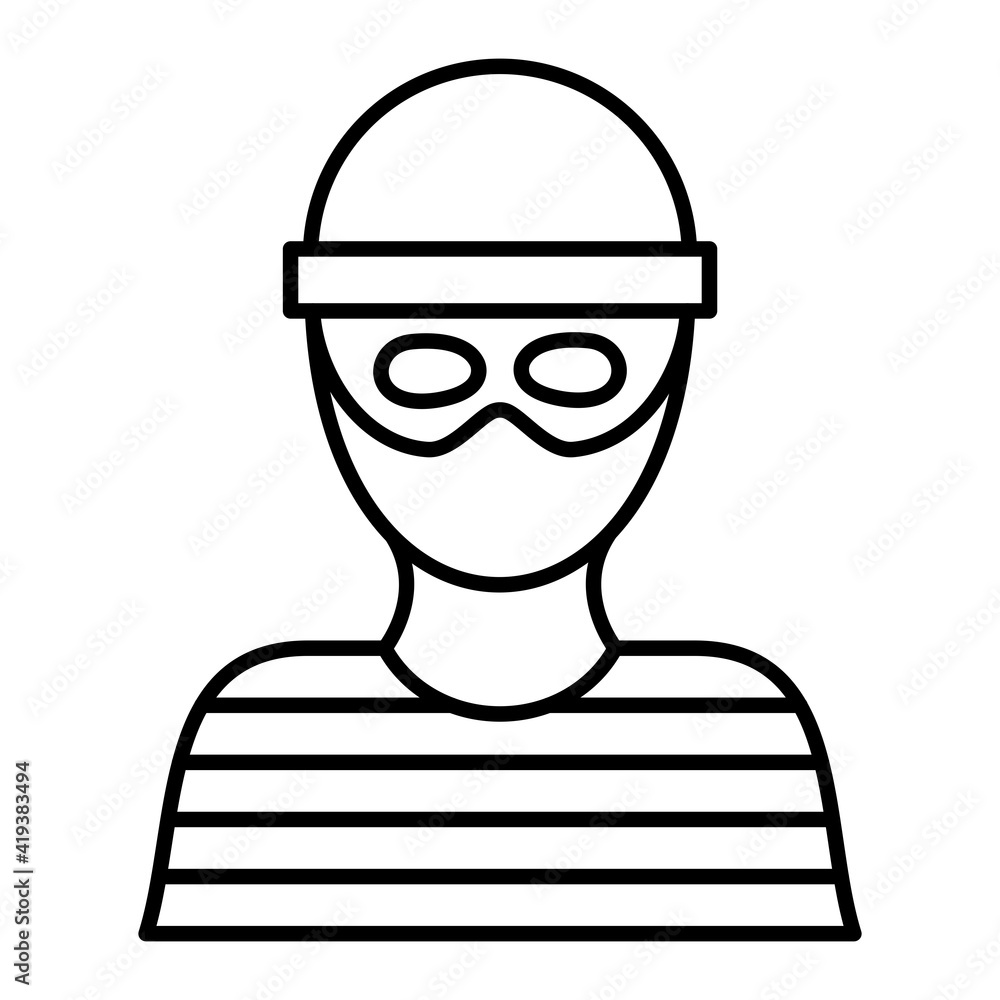 Vector Robber Outline Icon Design