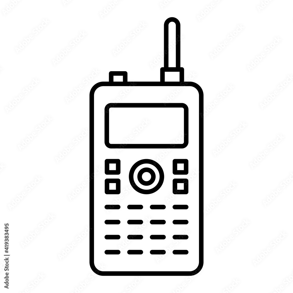 Vector Walkie Talkie Outline Icon Design Vector Walkie Talkie Outline Icon Design