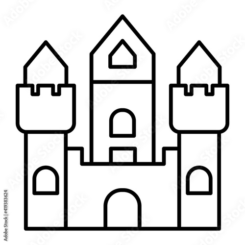 Vector Castle Outline Icon Design