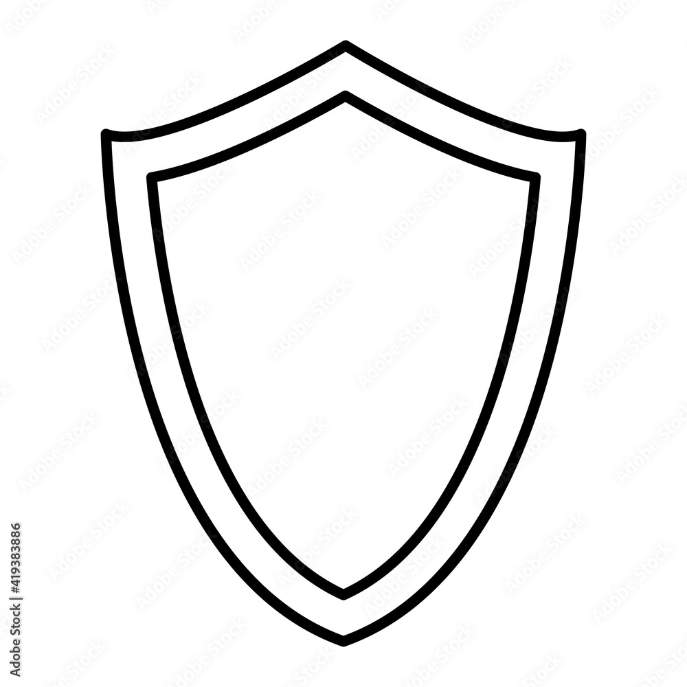 Vector Shield Outline Icon Design Vector Shield Outline Icon Design