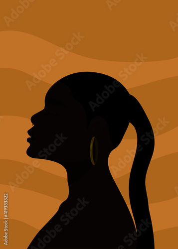 black woman in profile illustration 