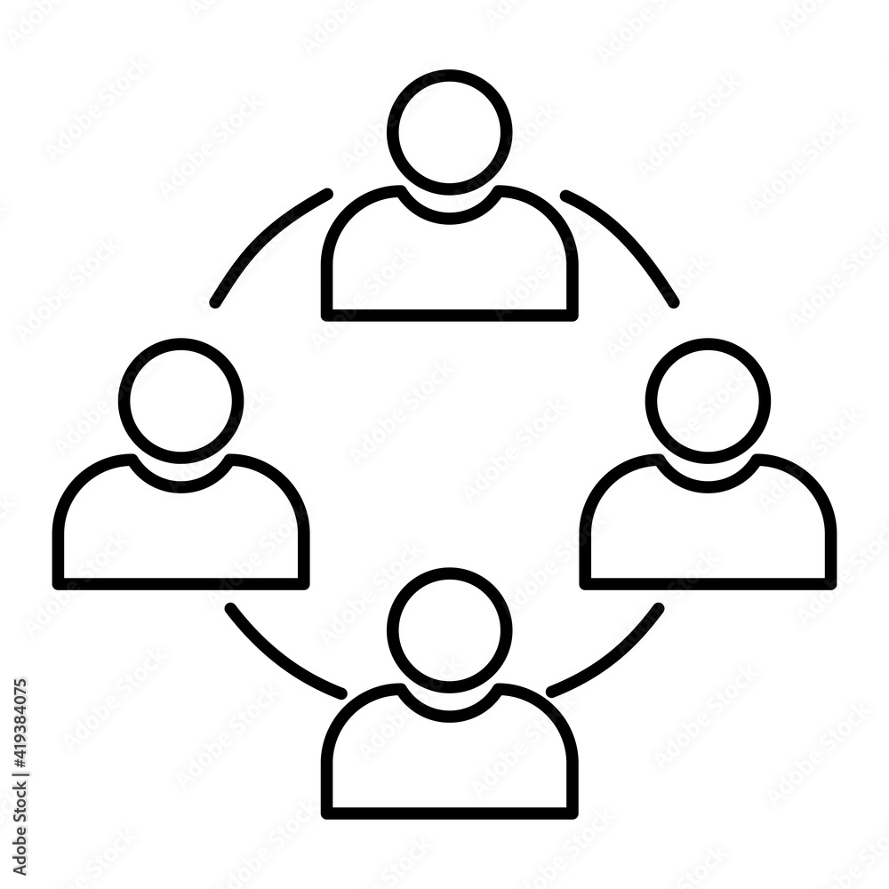 Vector Team Work Outline Icon Design Vector Team Work Outline Icon Design