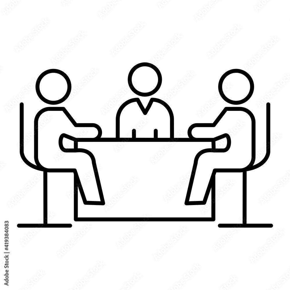 Vector Meeting Outline Icon Design Vector Meeting Outline Icon Design