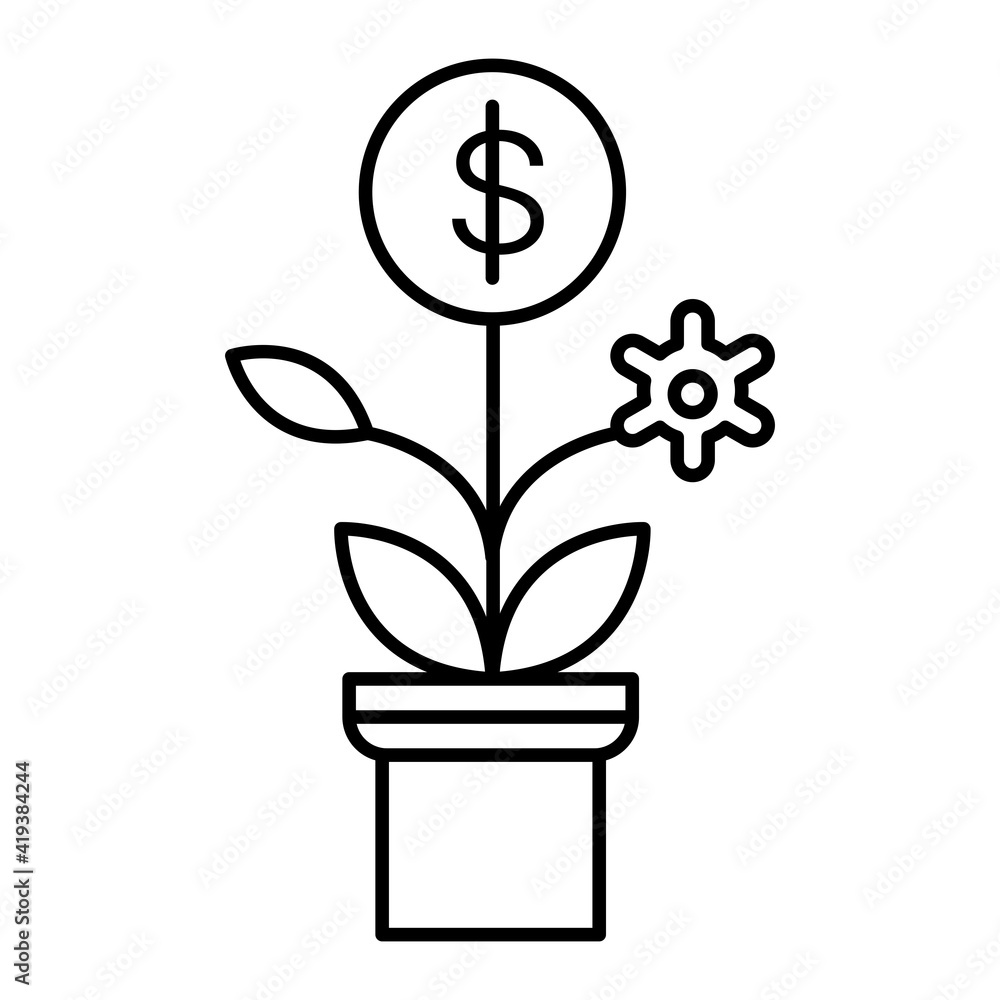 Vector Business tree Outline Icon Design Vector Business tree Outline Icon Design