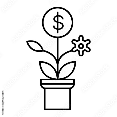 Vector Business tree Outline Icon Design