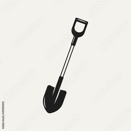isolated vintage shovel icon template vector illustration design. classic retro farming, mining, building graphic resource photo