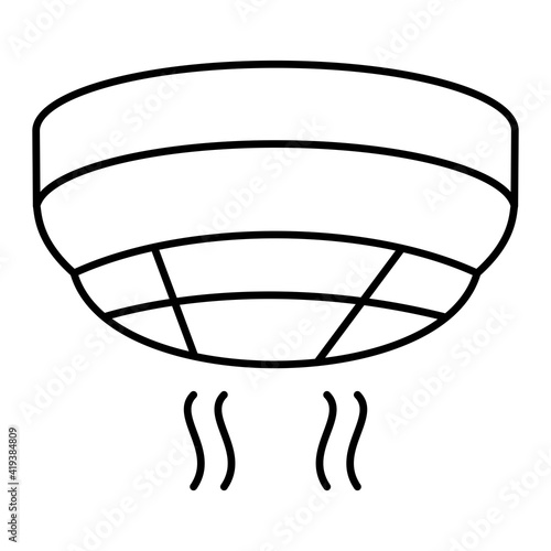 Vector Smoke Detector Outline Icon Design