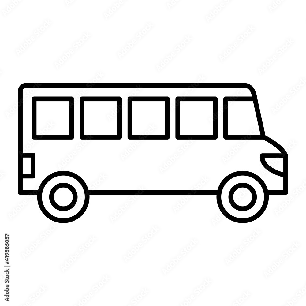 Vector Bus Outline Icon Design
