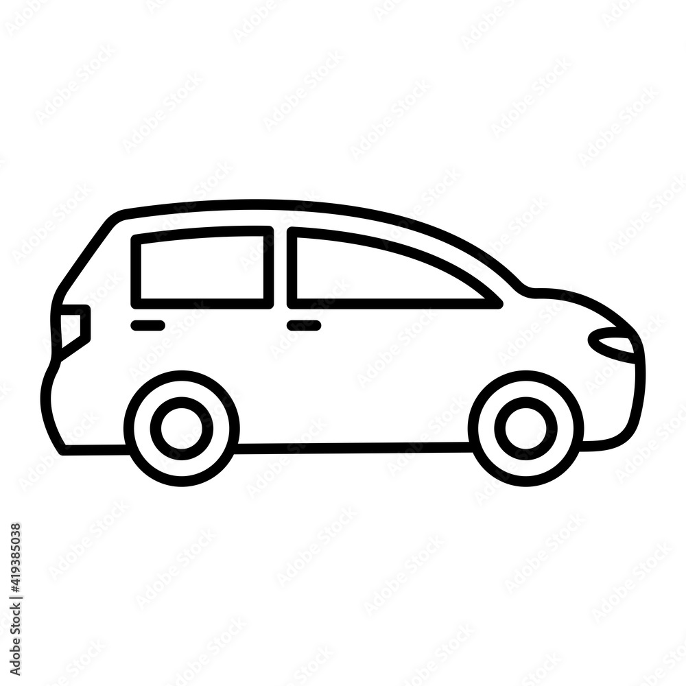 Vector Car Travel Outline Icon Design