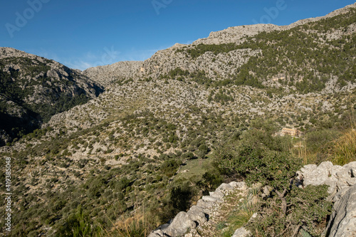 traditional cobblestone path, Sa Pica des Garrover, Tossals Verds section, lloseta, Mallorca, Balearic Islands, Spain