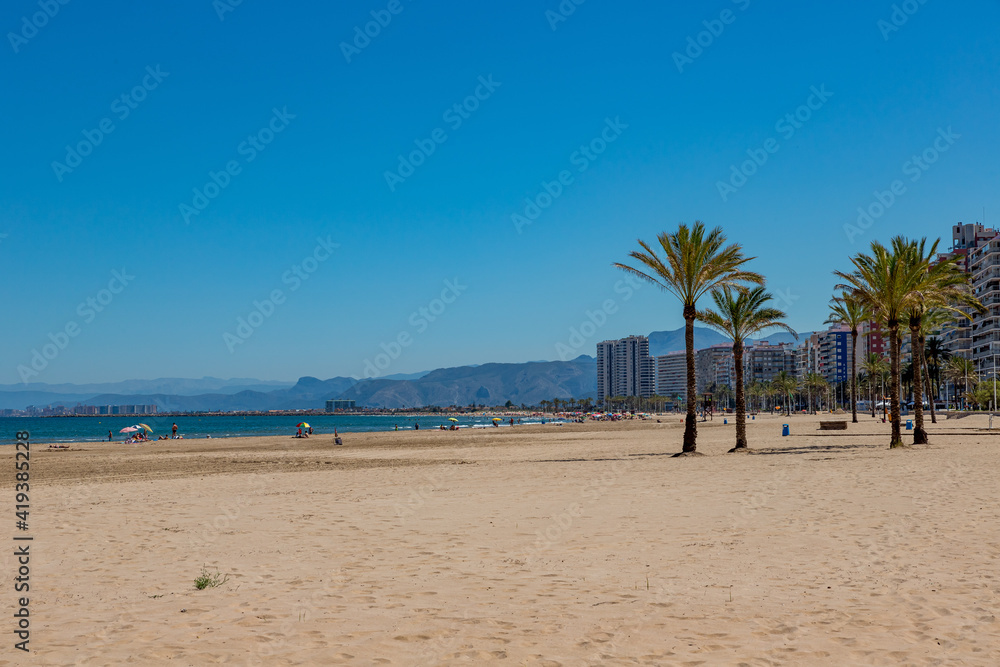 city of Cullera skyline with the beach city of Cullera skyline with the beach