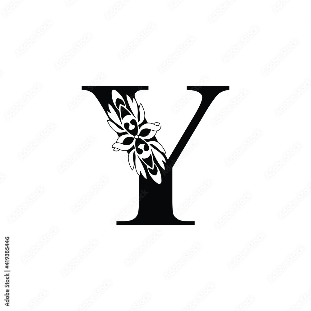 letter Y. Black and white flower alphabet. Beautiful capital letters
letter Y. Black and white flower alphabet. Beautiful capital letters