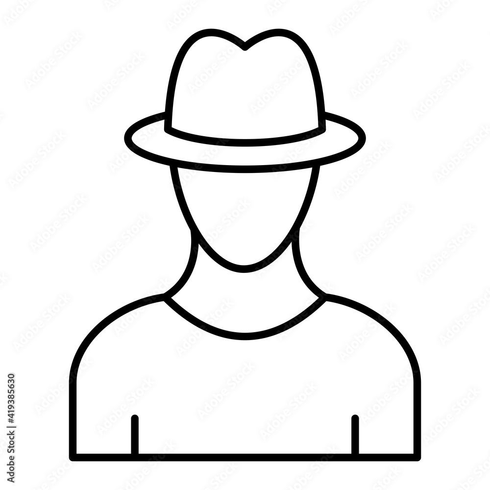Vector Agent Outline Icon Design Vector Agent Outline Icon Design
