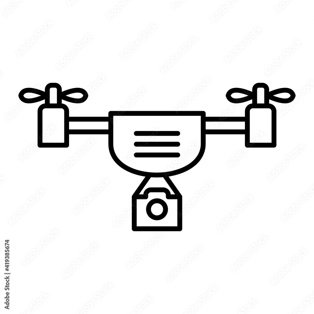 Vector Drone Outline Icon Design Vector Drone Outline Icon Design