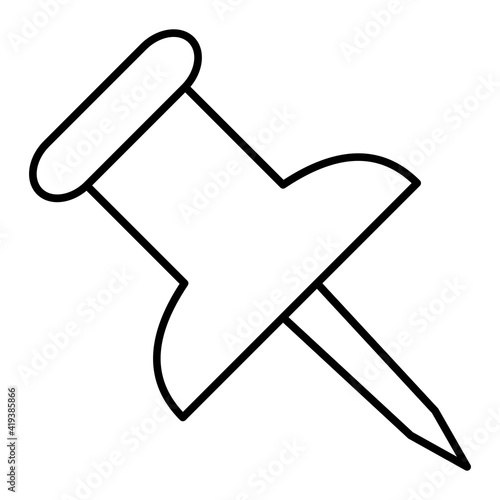Vector Push Pin Outline Icon Design