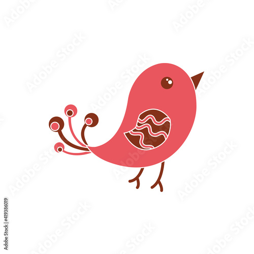 Cute bird, image vector illustration isolated on white background