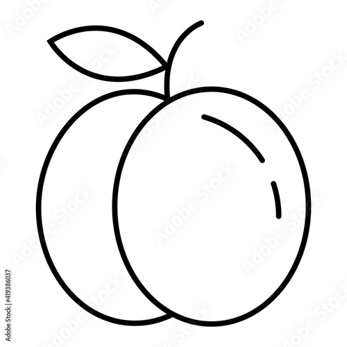 Vector Peach Outline Icon Design