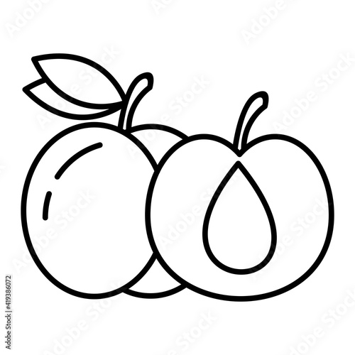 Vector Damson Outline Icon Design
