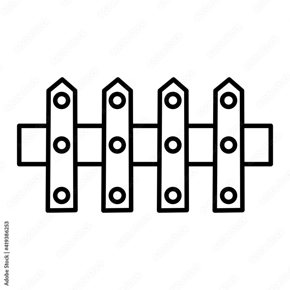 Vector Fence Outline Icon Design Vector Fence Outline Icon Design