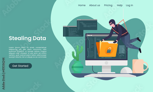 hacker activity steals data from computers landing page