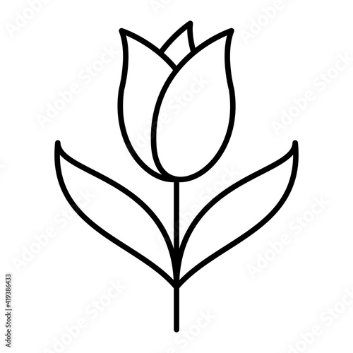 Vector Tulip Outline Icon Design