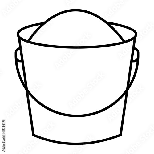 Vector Pail Outline Icon Design