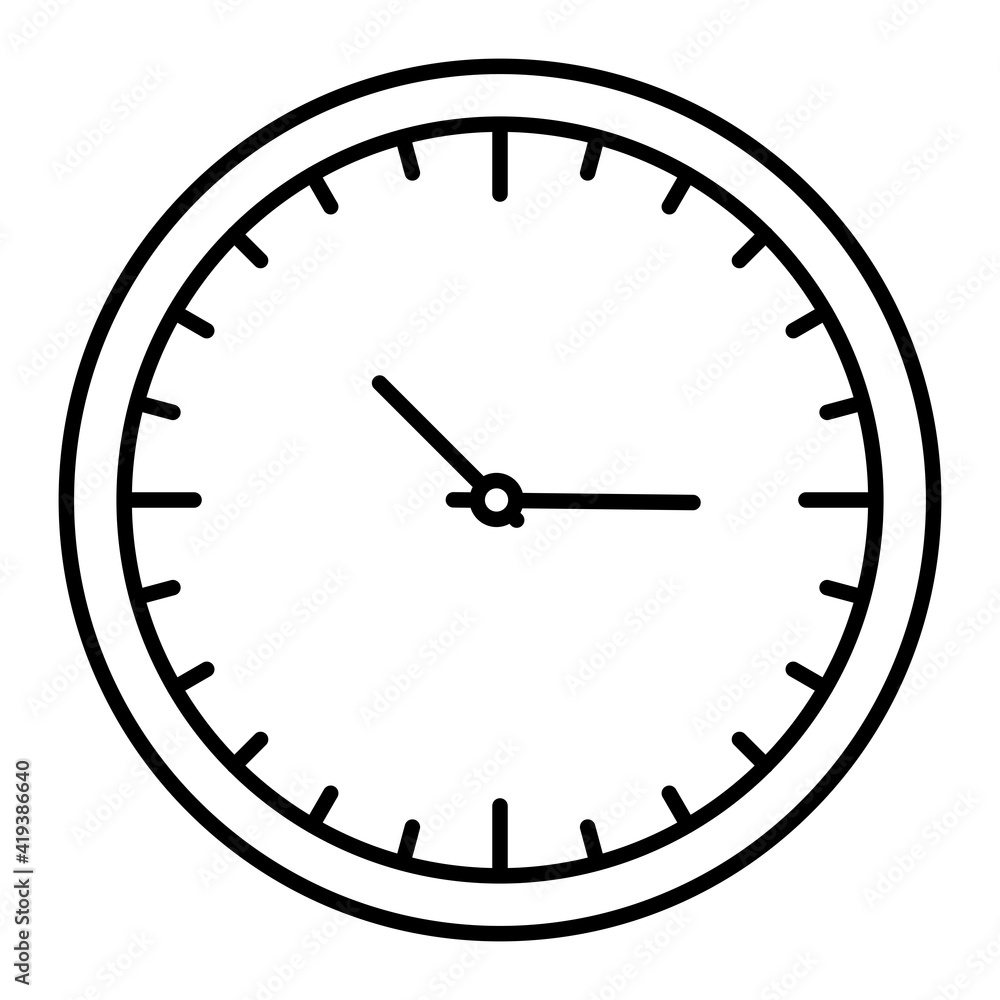 Vector Clock Outline Icon Design Vector Clock Outline Icon Design