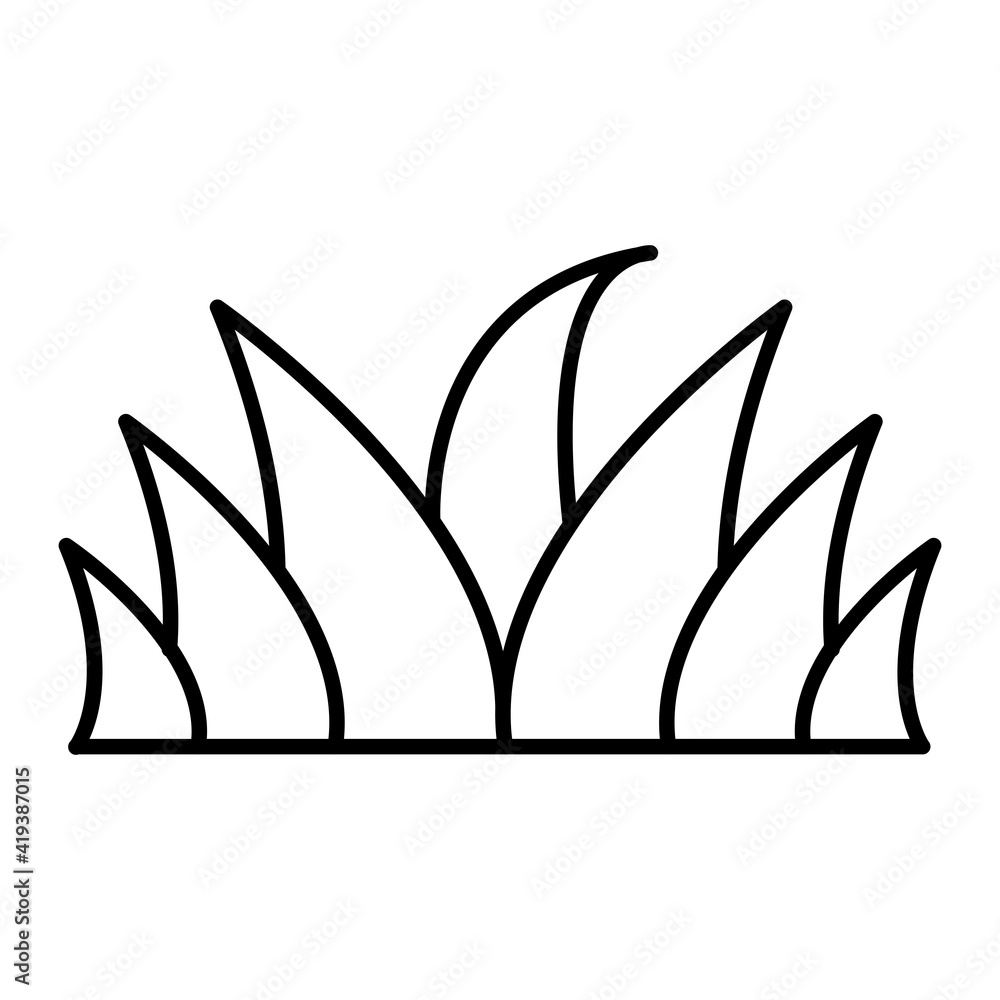 Vector Grass Outline Icon Design Vector Grass Outline Icon Design
