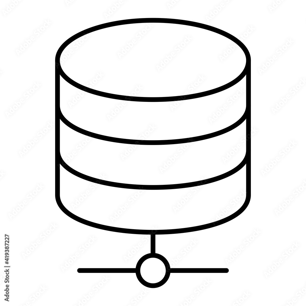 Vector Data Storage Outline Icon Design