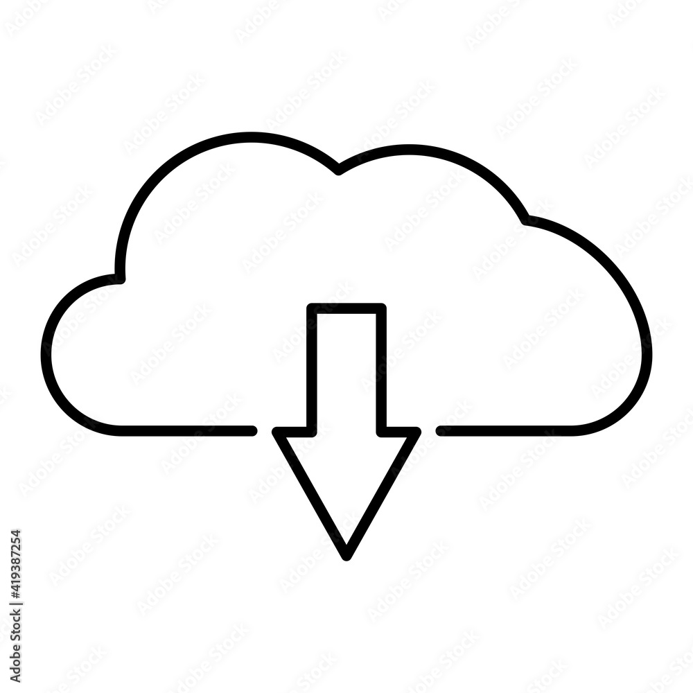 Vector Download Outline Icon Design Vector Download Outline Icon Design