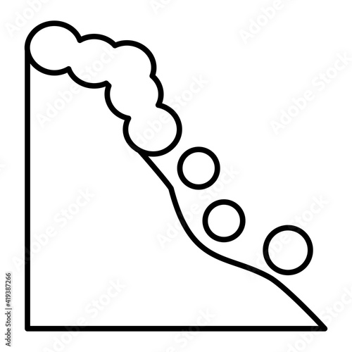 Vector Snowslide Outline Icon Design
