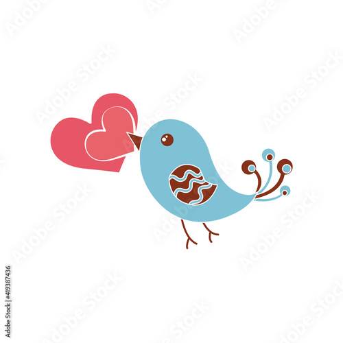Cute bird, image vector illustration isolated on white background