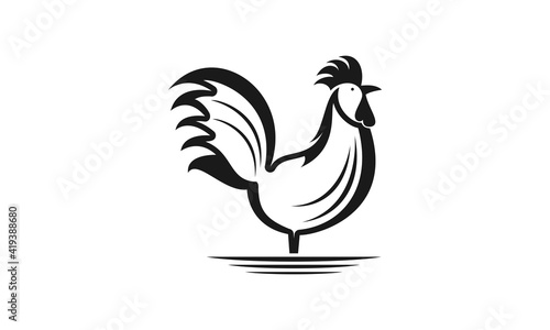 Creative rooster vector logo