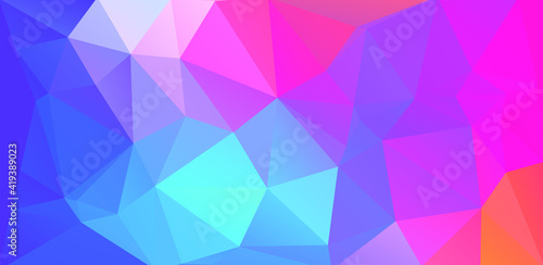 Flat abstract multicolor geometric triangle banner for your design