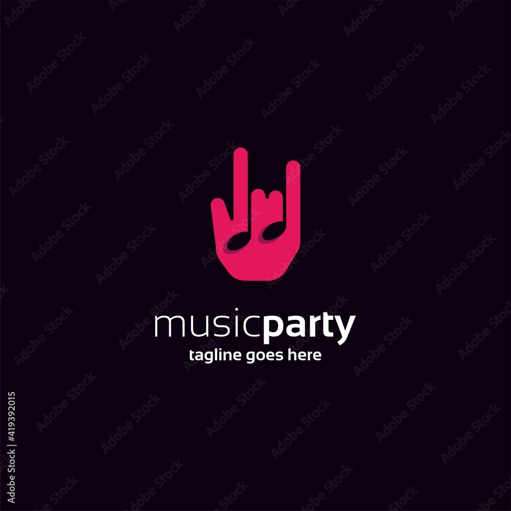 Obraz premium hands with note music logo icon design