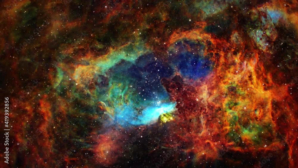 custom made wallpaper toronto digitalLoop Space Flight deep space exploration travel to NGC 6357 The Lobster Nebula. 4K 3D loop space exploration to NGC 6357 diffuse nebula near NGC 6334 in constellation Scorpius. Furnished by NASA image