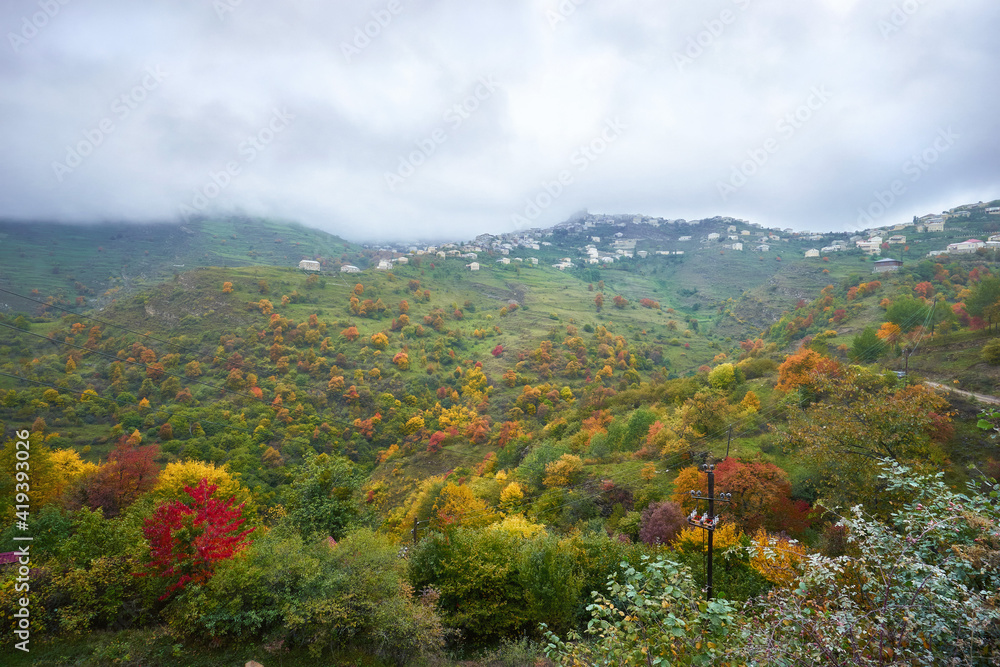 Kubachi village in the green hills of Dagestan