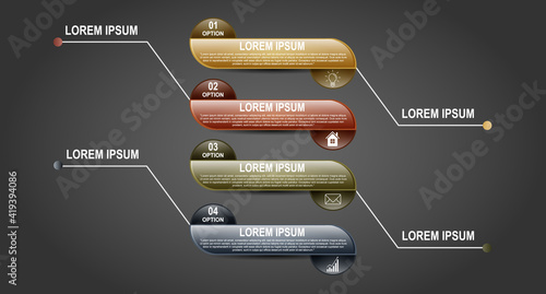 Infographic template, process diagram, by infographic design vector, can be used for annual report, web design. Vector bright
