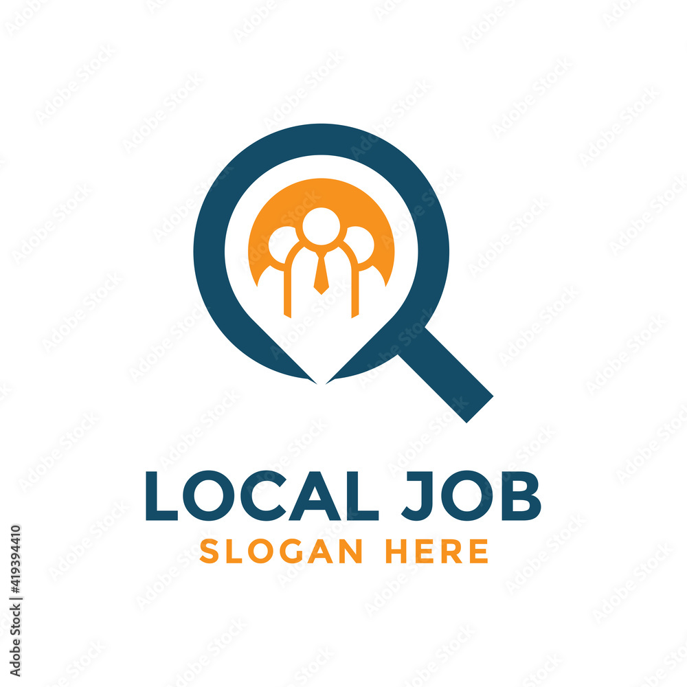 Local job logo design template. Find person logo concept with combined ...