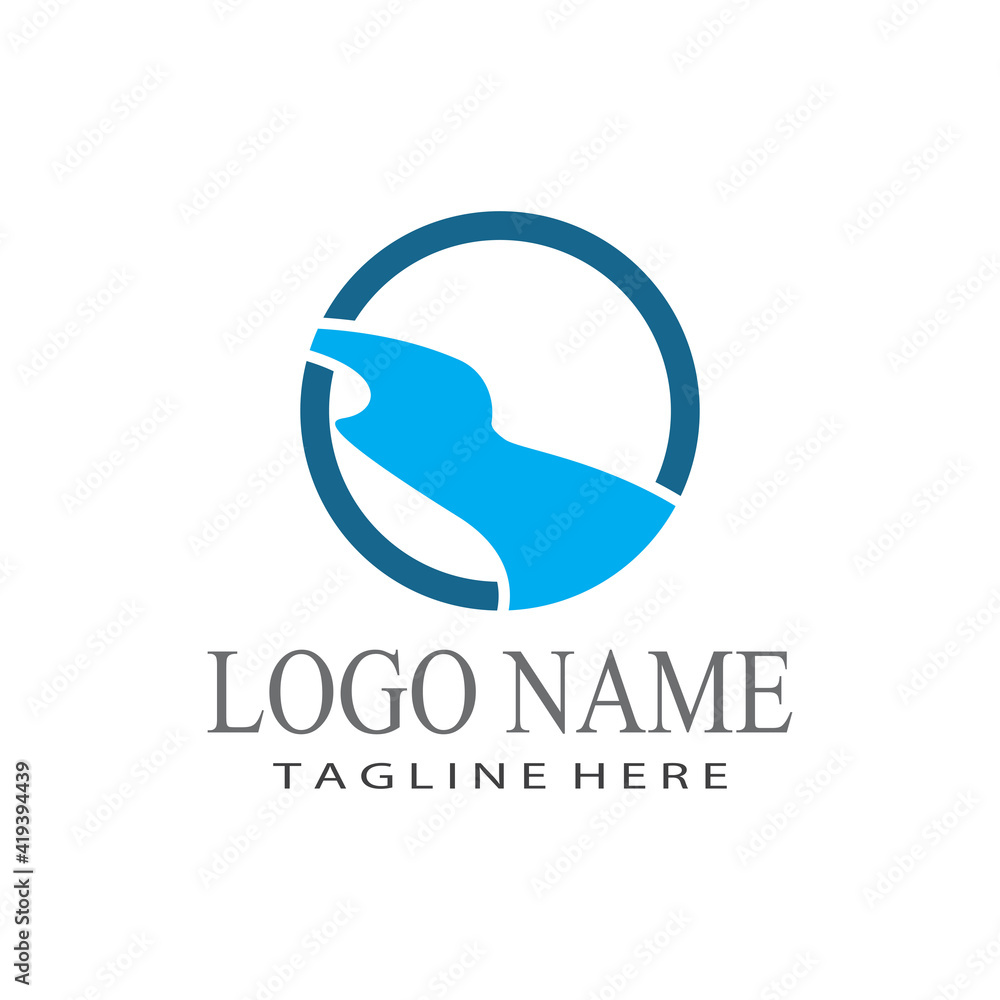 River vector icon illustration logo design River vector icon illustration logo design