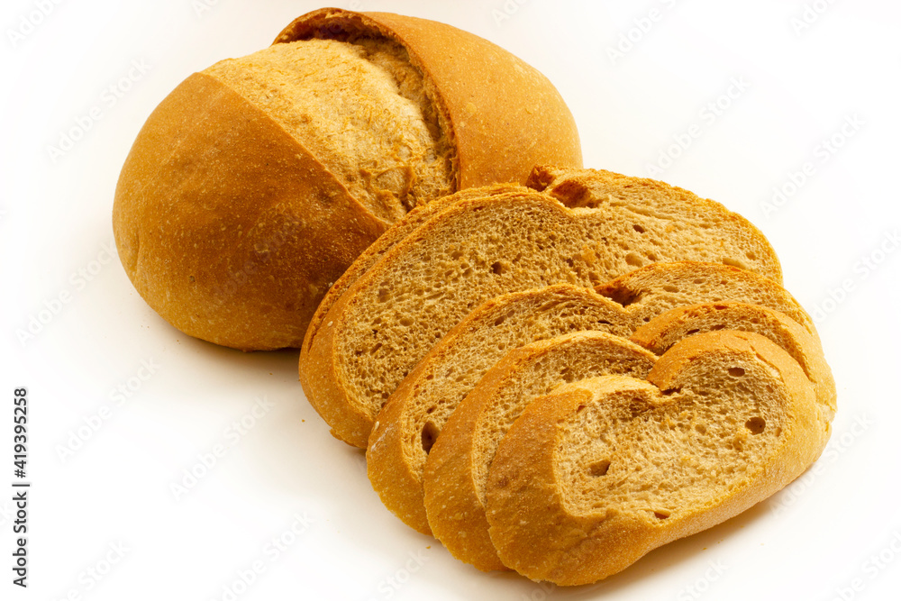Sliced breads. Healthy food. Background texture.