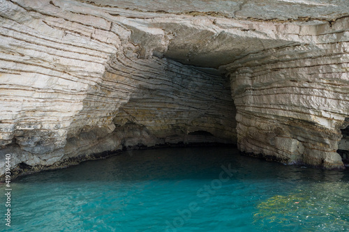 Gargano coast with sea cave (Grotta) in Puglia