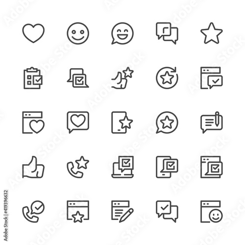 Feedback, Rating, User Opinion. Simple Interface Icons. Editable Stroke. 32x32 Pixel Perfect.