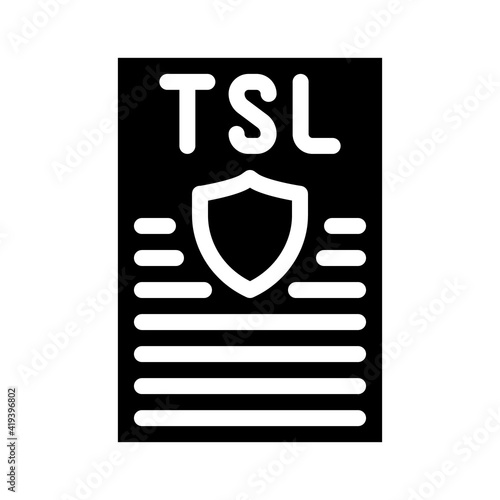 tsl protocol glyph icon vector illustration sign