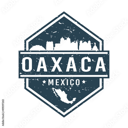 Oaxaca, Mexico Travel Stamp Icon. Skyline City Design Tourism Diamond. Vector Illustration Grunge.