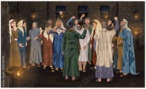 Jesus Trial Before The Sanhedrin photo